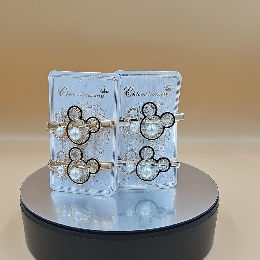 Gold and Silver Hair Brooches with Elegant Design